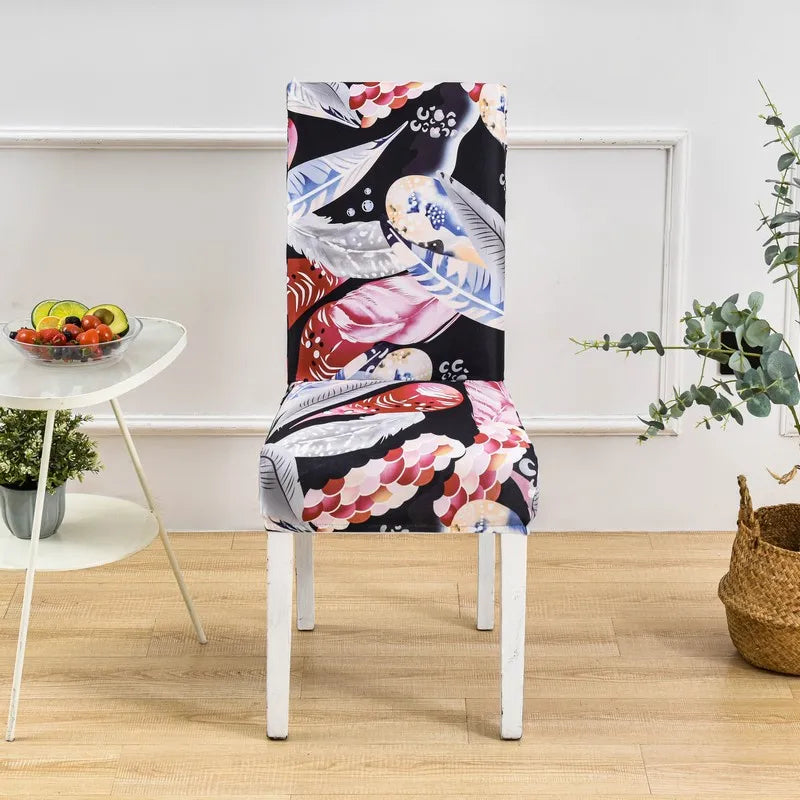 Boho Stretch-Stuhlbezug – Bedruckter Elastischer Esszimmerstuhl-Schutz