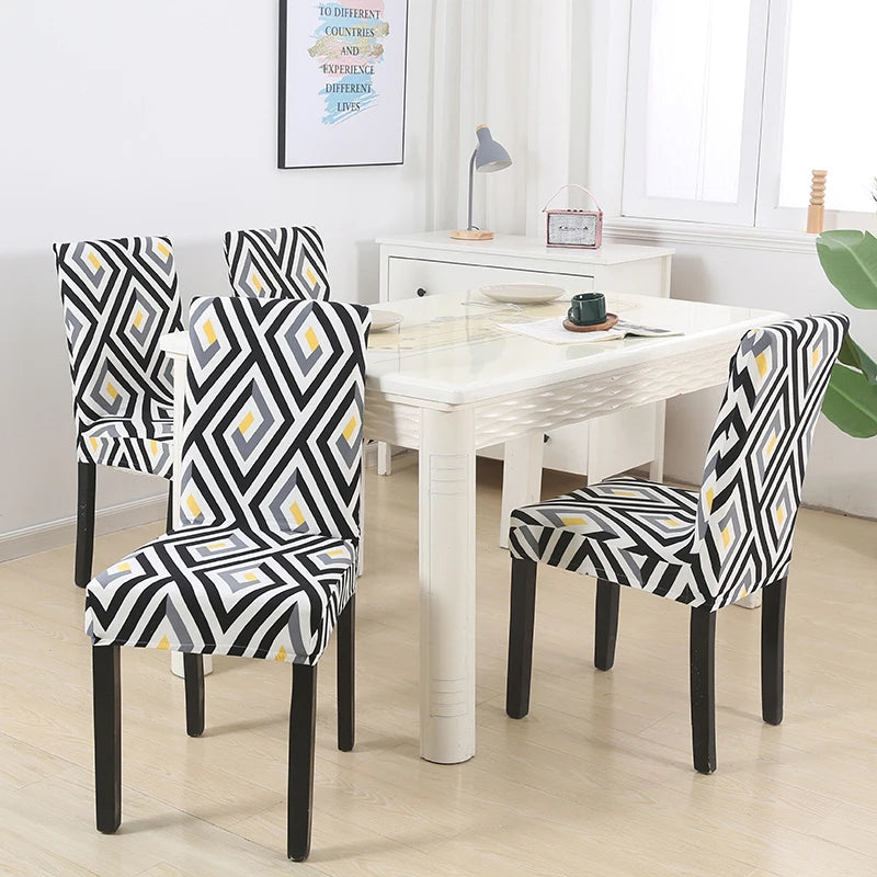 Boho Stretch-Stuhlbezug – Bedruckter Elastischer Esszimmerstuhl-Schutz