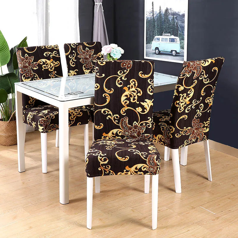 Boho Stretch-Stuhlbezug – Bedruckter Elastischer Esszimmerstuhl-Schutz
