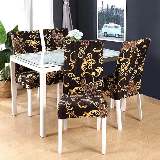 Boho Stretch-Stuhlbezug – Bedruckter Elastischer Esszimmerstuhl-Schutz