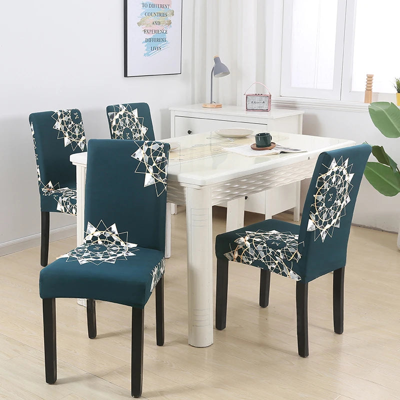 Boho Stretch-Stuhlbezug – Bedruckter Elastischer Esszimmerstuhl-Schutz