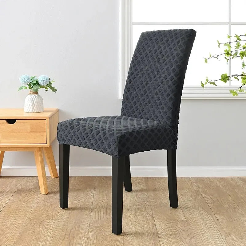 Dicker Jacquard Stretch-Stuhlbezug – Elastische Esszimmerstuhl-Husse