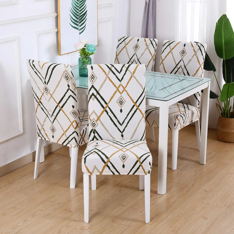 Boho Stretch-Stuhlbezug – Bedruckter Elastischer Esszimmerstuhl-Schutz