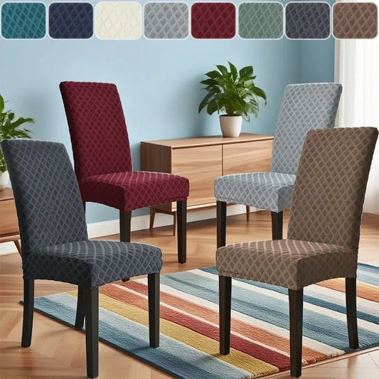 Dicker Jacquard Stretch-Stuhlbezug – Elastische Esszimmerstuhl-Husse