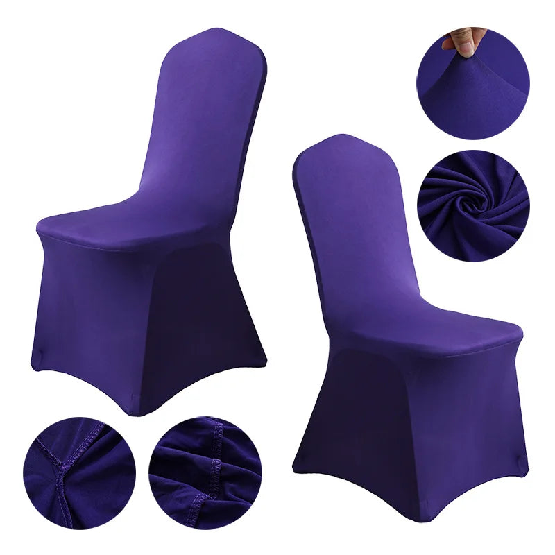Weiße Stretch-Stuhlbezüge – 6er-Set Spandex Bankett Stuhlhussen