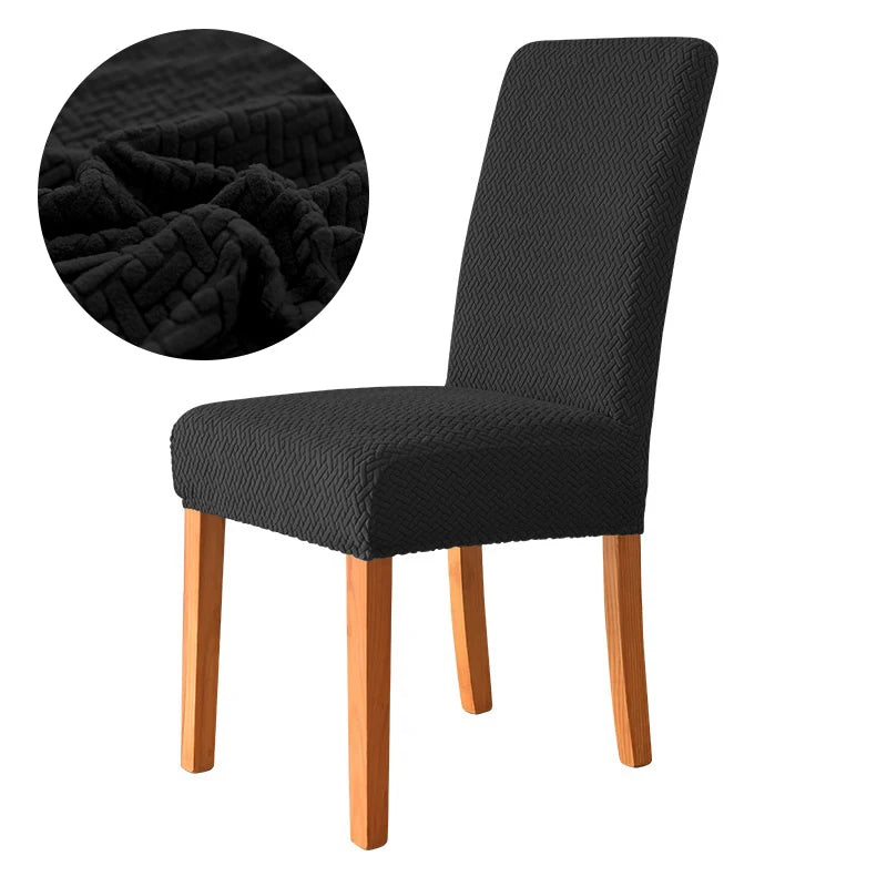 Dicker Jacquard Stretch-Stuhlbezug – Elastischer Esszimmerstuhl-Schutz