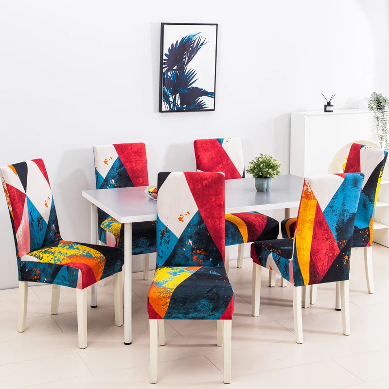 Boho Stretch-Stuhlbezug – Bedruckter Elastischer Esszimmerstuhl-Schutz