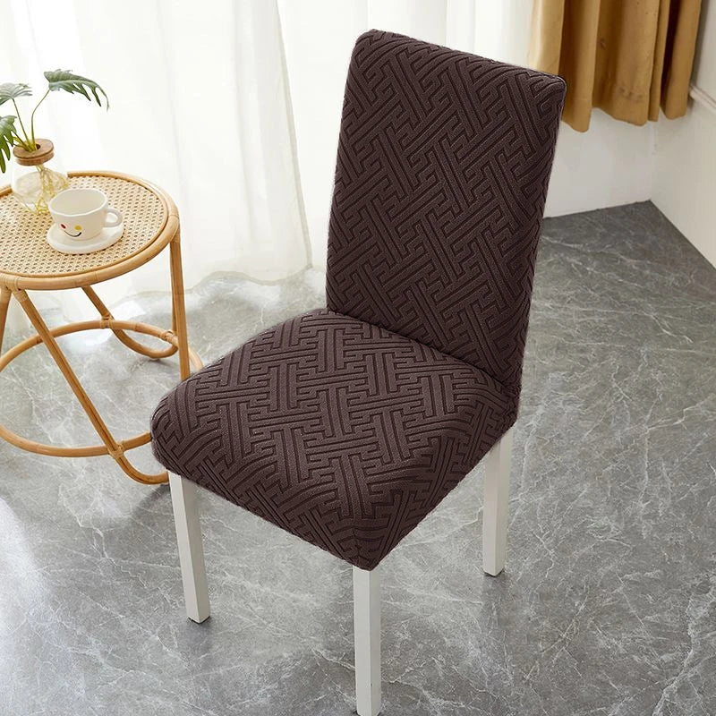 Jacquard Stretch-Stuhlbezug – Schmutzabweisender Esszimmerstuhl-Schutz
