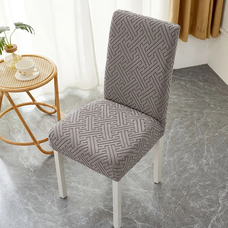 Jacquard Stretch-Stuhlbezug – Schmutzabweisender Esszimmerstuhl-Schutz