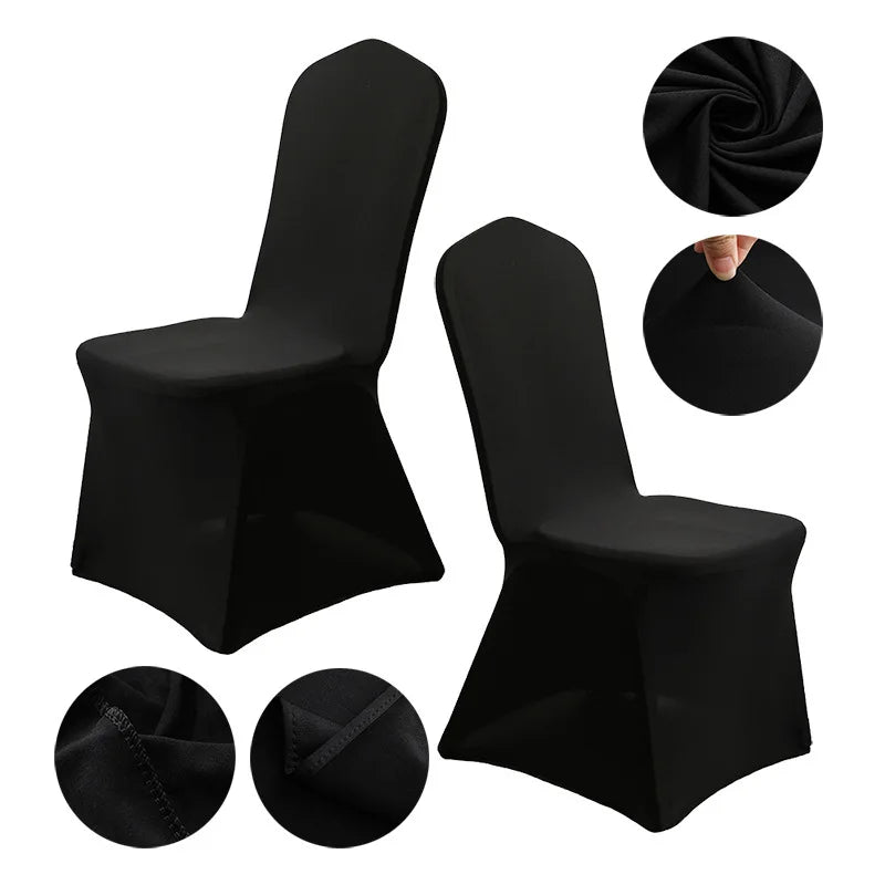 Weiße Stretch-Stuhlbezüge – 6er-Set Spandex Bankett Stuhlhussen