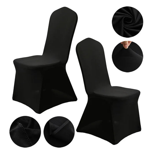 Weiße Stretch-Stuhlbezüge – 6er-Set Spandex Bankett Stuhlhussen