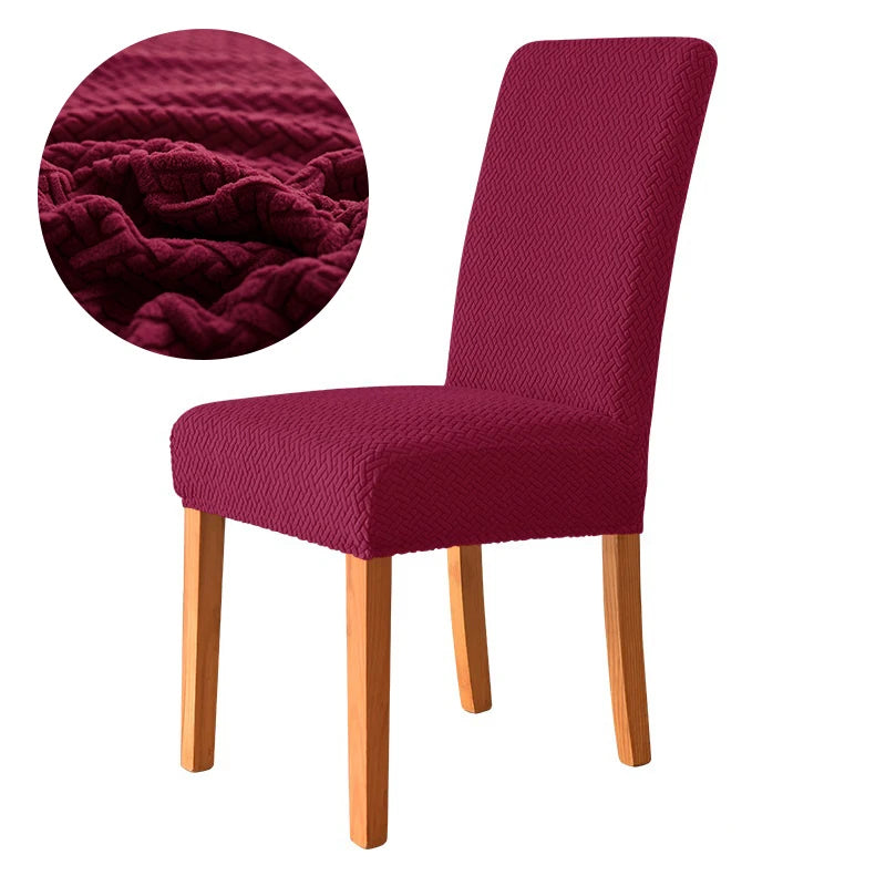 Dicker Jacquard Stretch-Stuhlbezug – Elastischer Esszimmerstuhl-Schutz