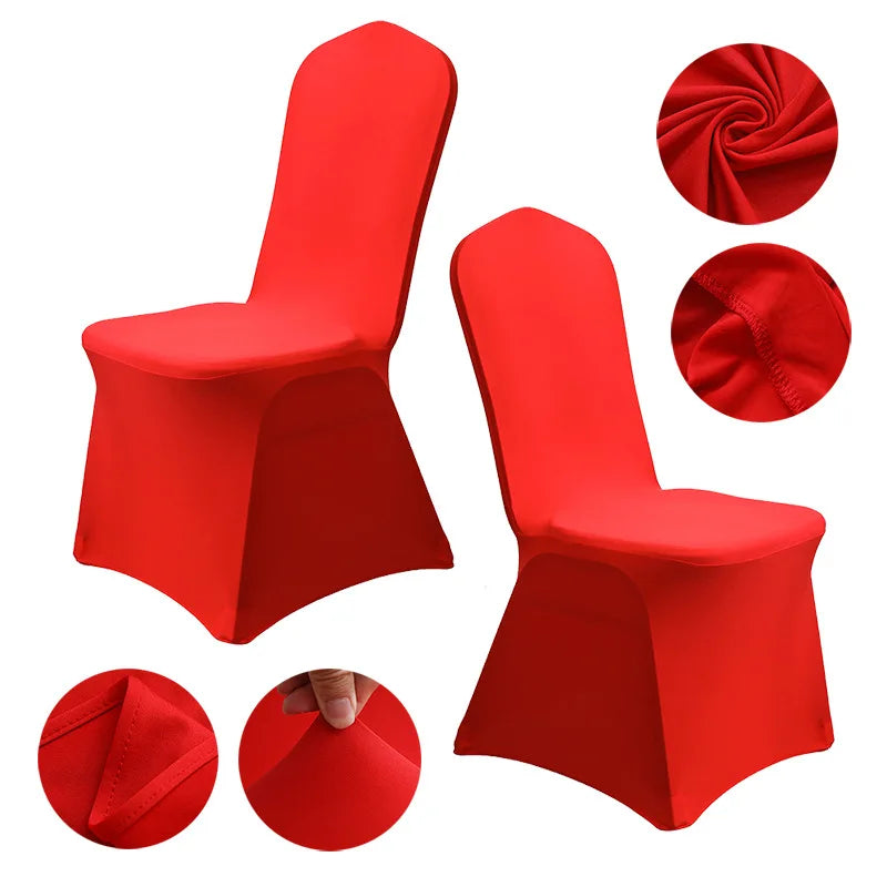 Weiße Stretch-Stuhlbezüge – 6er-Set Spandex Bankett Stuhlhussen