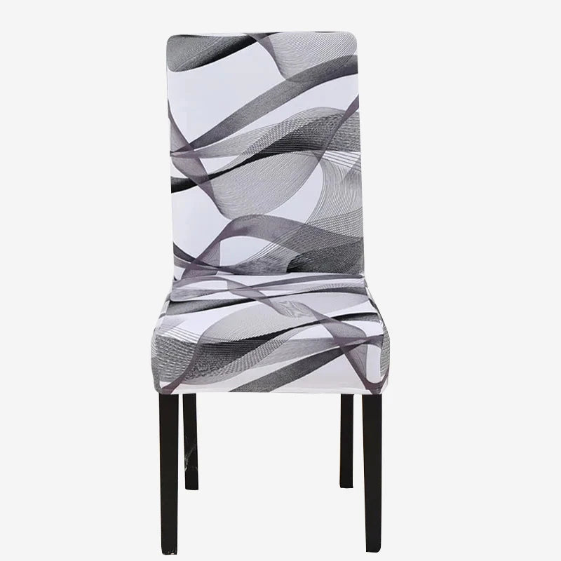 Bedruckter Stretch-Stuhlbezug – Elastischer Spandex Esszimmerstuhl-Schutz