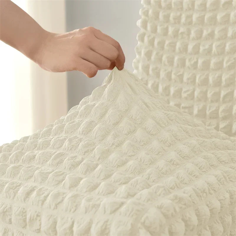 Seersucker Stuhlbezug mit Rock – Elastische Esszimmerstuhl-Husse