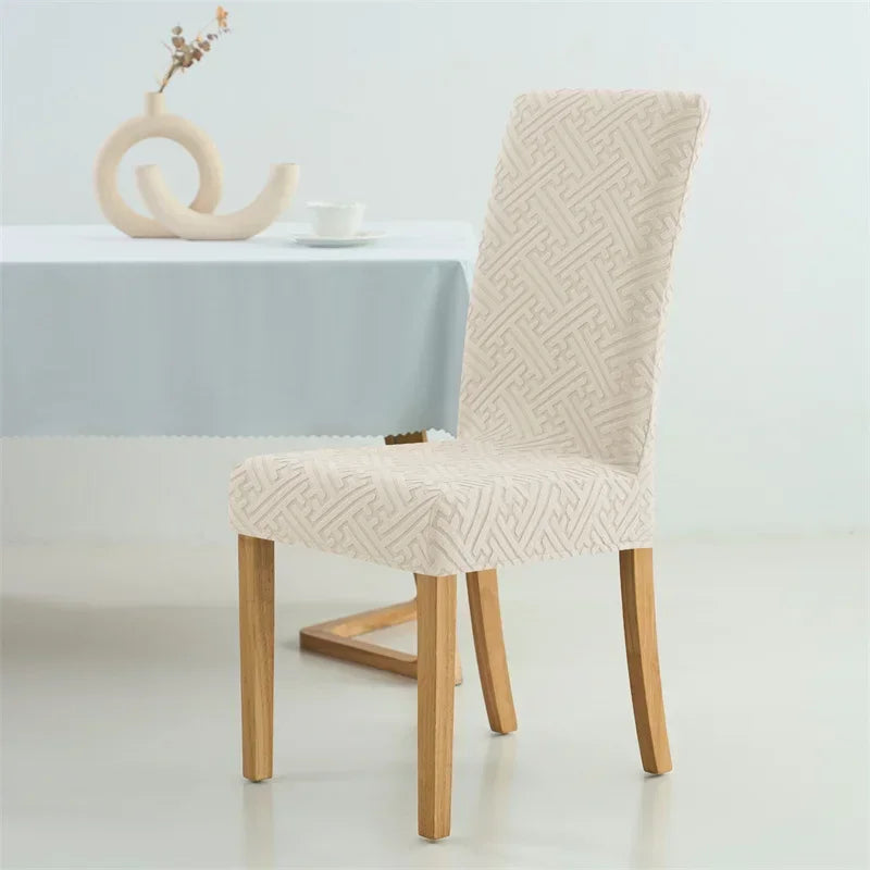 Jacquard Stretch-Stuhlbezug – Schmutzabweisender Esszimmerstuhl-Schutz