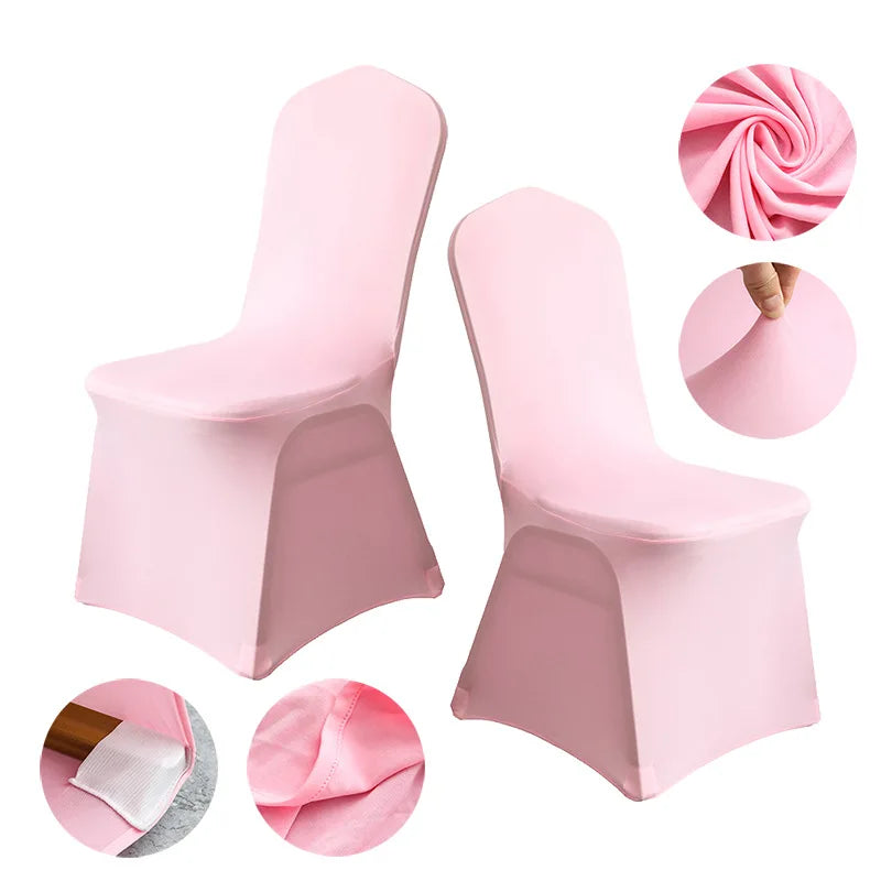 Weiße Stretch-Stuhlbezüge – 6er-Set Spandex Bankett Stuhlhussen