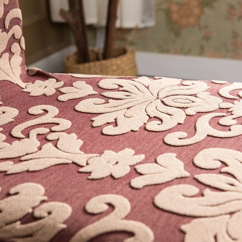 Einfarbiger Jacquard Stretch-Stuhlbezug – Elastischer Esszimmerstuhl-Schutz