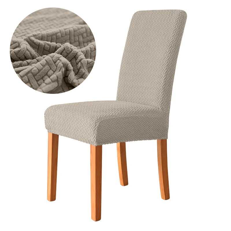 Dicker Jacquard Stretch-Stuhlbezug – Elastischer Esszimmerstuhl-Schutz