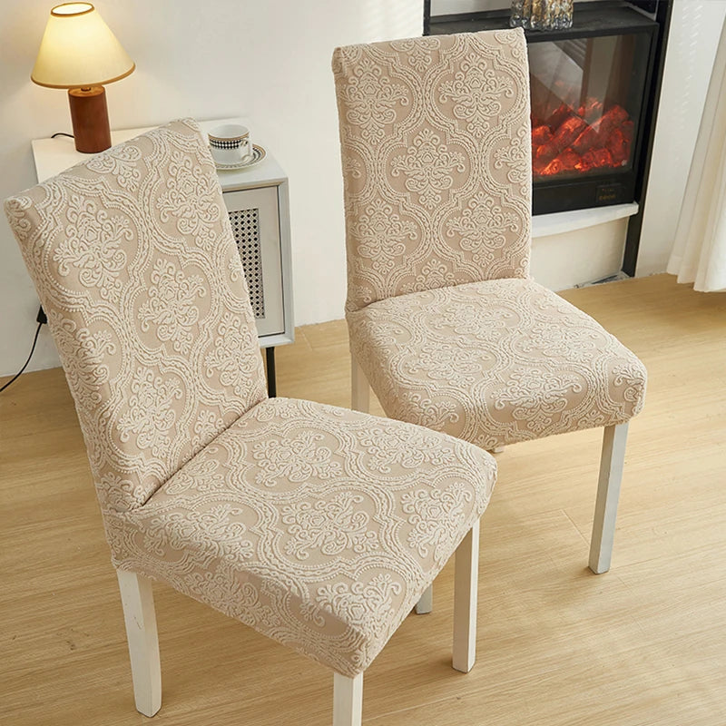 Jacquard Stretch-Stuhlbezug – Waschbarer Esszimmerstuhl-Schutz