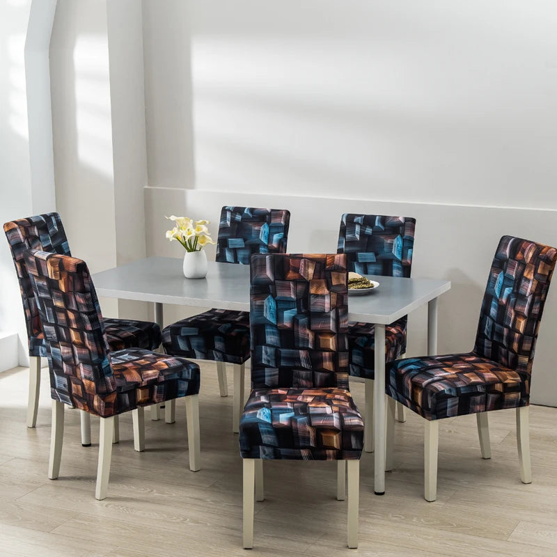 Boho Stretch-Stuhlbezug – Bedruckter Elastischer Esszimmerstuhl-Schutz