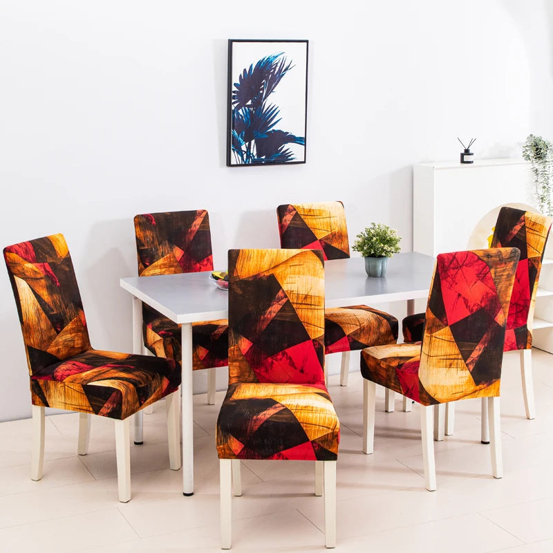 Boho Stretch-Stuhlbezug – Bedruckter Elastischer Esszimmerstuhl-Schutz