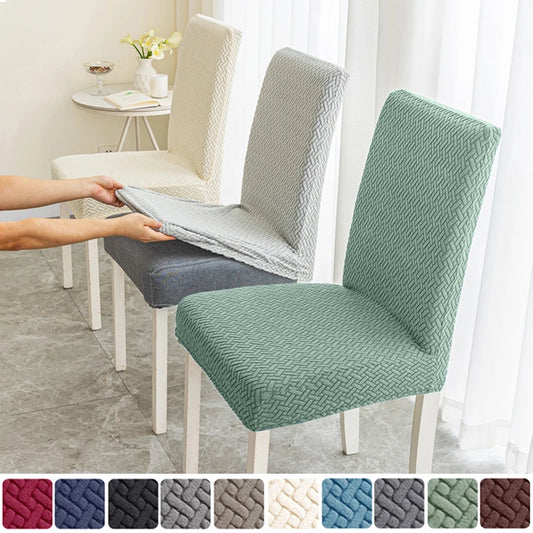 Dicker Jacquard Stretch-Stuhlbezug – Elastischer Esszimmerstuhl-Schutz