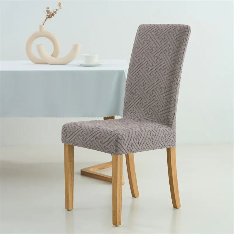 Jacquard Stretch-Stuhlbezug – Schmutzabweisender Esszimmerstuhl-Schutz