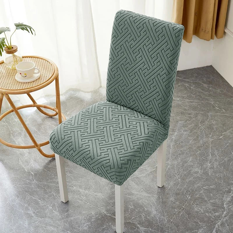 Jacquard Stretch-Stuhlbezug – Schmutzabweisender Esszimmerstuhl-Schutz