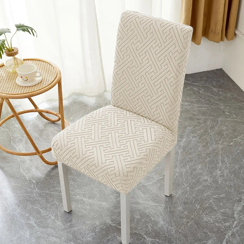 Jacquard Stretch-Stuhlbezug – Schmutzabweisender Esszimmerstuhl-Schutz
