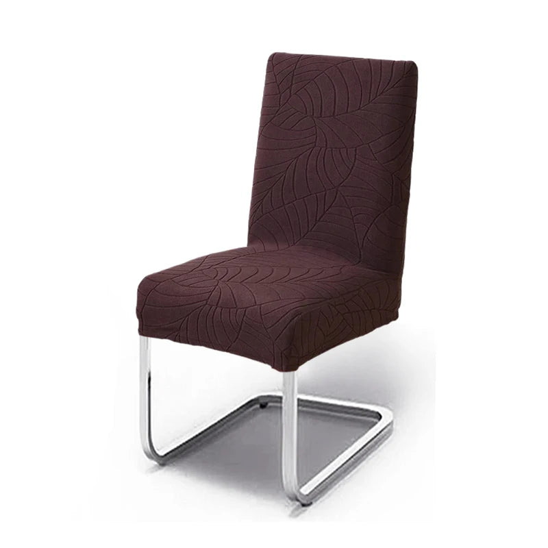 Blatt-Jacquard Stretch-Stuhlbezug – Spandex Esszimmerstuhl Schutzhülle