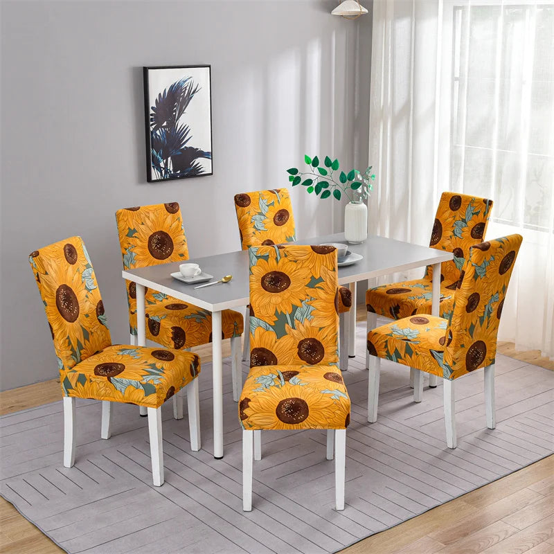 Boho Stretch-Stuhlbezug – Bedruckter Elastischer Esszimmerstuhl-Schutz