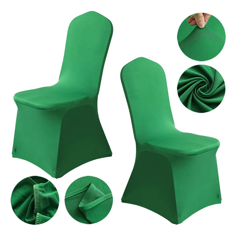 Weiße Stretch-Stuhlbezüge – 6er-Set Spandex Bankett Stuhlhussen