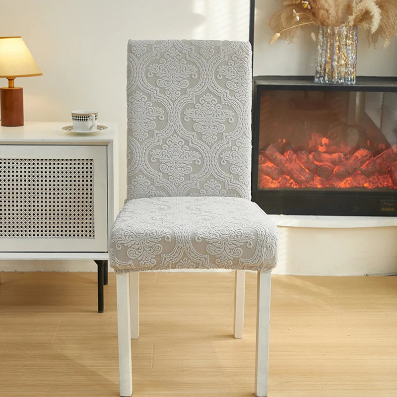 Jacquard Stretch-Stuhlbezug – Waschbarer Esszimmerstuhl-Schutz