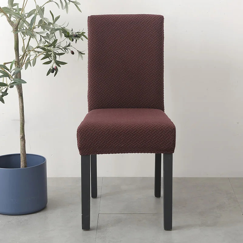 Dicker Jacquard Stretch-Stuhlbezug – Elastischer Esszimmerstuhl-Schutz