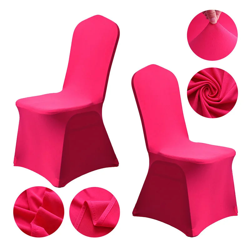 Weiße Stretch-Stuhlbezüge – 6er-Set Spandex Bankett Stuhlhussen