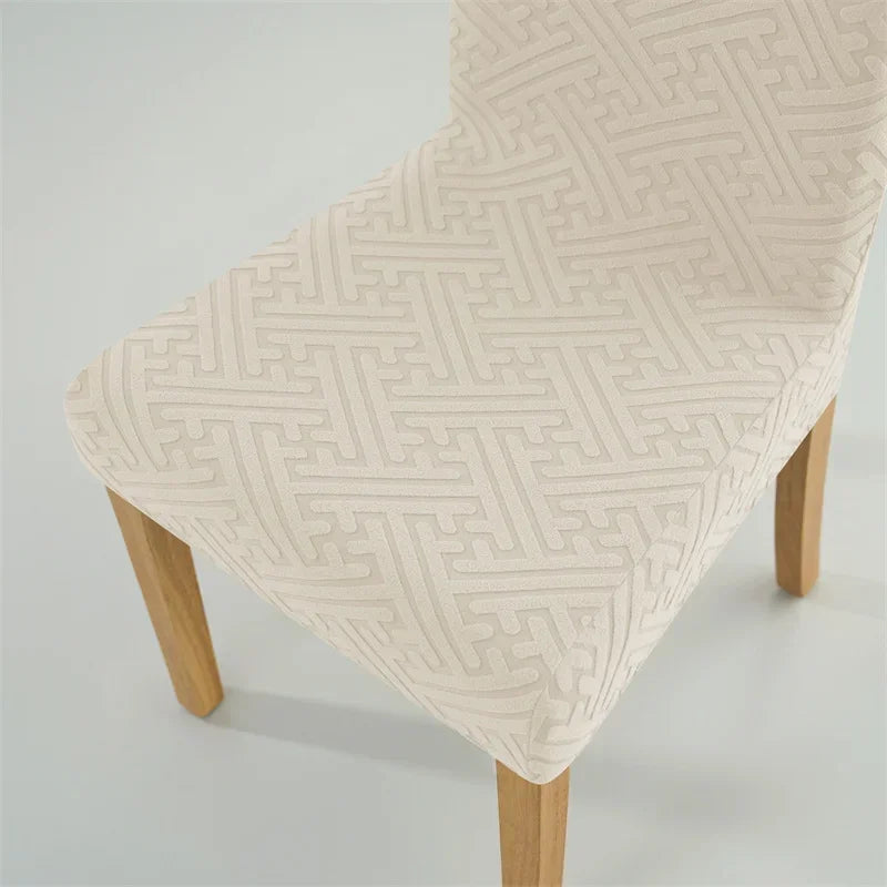 Jacquard Stretch-Stuhlbezug – Schmutzabweisender Esszimmerstuhl-Schutz