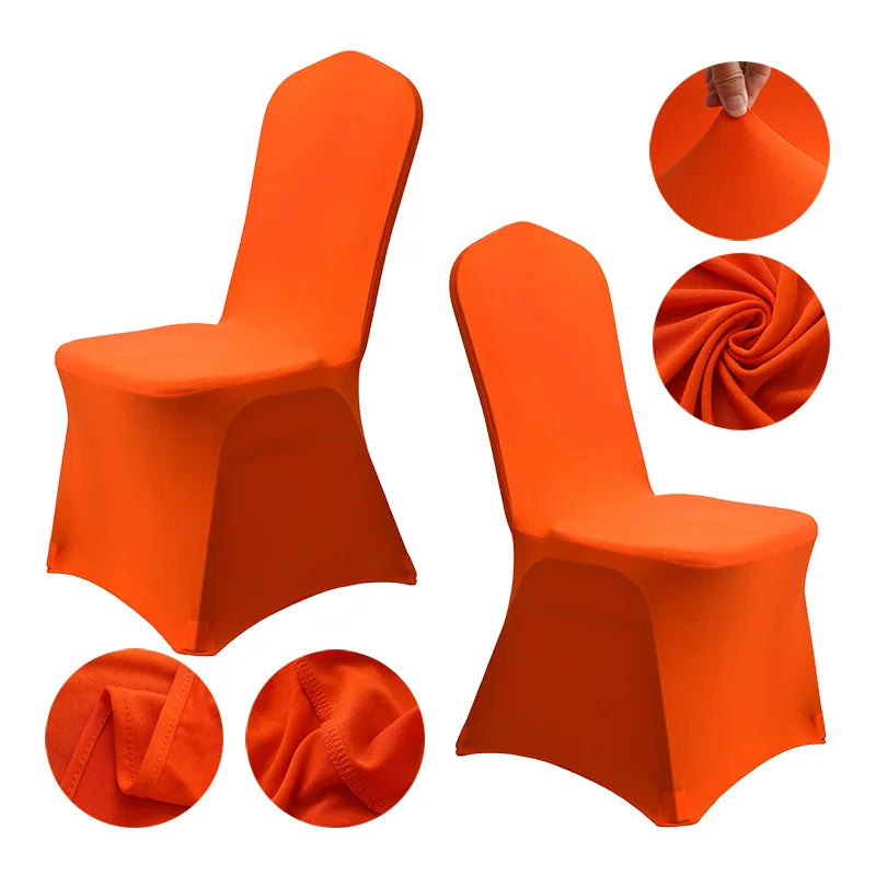 Weiße Stretch-Stuhlbezüge – 6er-Set Spandex Bankett Stuhlhussen